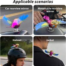 Flying Bird Decoration With Wings Flapped In The Wind, Pasted Onto Car Motorcycle Bicycle Helmet Hat Clothing, Car Decals Clothing Hat Accessories Rear View Mirror Decorations, 1 Pc - Bird - View 3