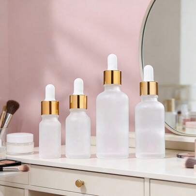 2 pièces Flacons compte-gouttes en verre dépoli pour huiles essentielles, aromathérapie, parfum et cosmétiques - Tailles de 10 ml/15 ml/30 ml/50 ml avec compte-gouttes en verre - Récipient d'échantillon pratique pour liquide