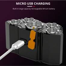 Buy 1 Get 1 Free Rechargeable Headlamp 5 LED Bright Head Lamp Lightweight USB Head Light, 8 Mode Head Flashlight For Outdoor Running Hunting Hiking Camping,A Great Gift For Christmas Day,Holiday Day,Valentine's Day,Galentine's Day,Mother's Day,Father's Day,Graduation Day,Hostess Day,Friendsgiving Day - màu đen - Xem 3