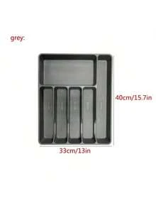 1pc Large Plastic PP Cutlery Organizer Box, Suitable For Kitchen Tabletop, Cabinet, Drawer Storage Of Utensils, Cutlery, Tools, Divided Compartments - Cutlery Storage Box - View 18