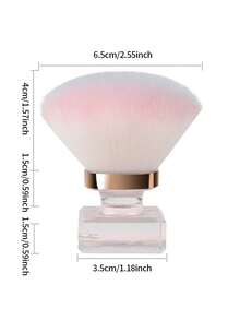 粉玫瑰软毛美甲刷，艺术除尘刷，集尘刷，腮红粉刷，美妆美甲刷清洁工具，适用于亚克力指甲 - 彩色 - 查看 3