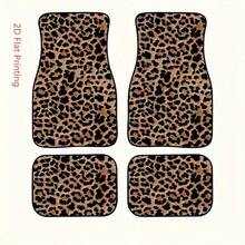 4pcs Leopard Print Car Floor Mats Set, Universal Car Foot Pads, Vehicle Carpet - Front & Rear Full Coverage Car Interior Accessories, Women's Car Supplies, Girl Gift, Crystal Velvet Vehicle Floor Mats Fit For Sedan, Truck, SUV, Car Interior, Car Accessories, Car Essentials - Multicolor - View 7