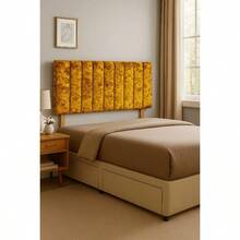 Panel Crushed Velvet 3ft Single Headboard 26inch - Black - View 7