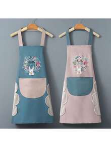 1pc Adjustable Cooking Apron With Pockets, Waterproof And Oil-Resistant, Suitable For Cooking, Chef, Unisex Design, Simple And Elegant Cooking Apron - Multicolor - View 11