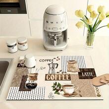 1 Peça Tapete de Silicone para Coador de Café, Antiderrapante, Lavável, Super Absorvente, Tapete de Secagem para Área de Pia e Bancada da Cozinha, Decoração Essencial para Outono, Inverno e Natal, Higiênico e Natural - Multicolorido - Visão 4