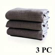 3pcs Waffle Patterned Kitchen Dish Cloths, Thick Absorbent, Lightweight Polyester Towels With Textured Grip, Suitable For Drying Dishes And Hands, Kitchen Towels - Multicolor - View 18