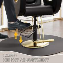 Silla de Barbería Profesional con Giro 360° y Elevación Hidráulica | Asiento Ajustable e Inclinable para Salón y Barbería | Estructura Reforzada | Para Uso Profesional o en Casa - Negro - Ver 6