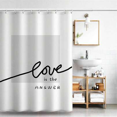 Premium Shower Curtain, MISTYBLUE Waterproof Fabric, Modern Design, Mildew & Stain Resistant Shower Curtain, Suitable For Bathroom And Laundry Room, Includes 12 Hooks, 180*180 Cm