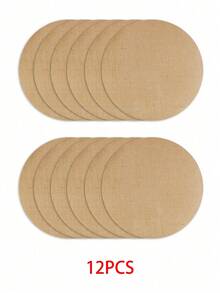 50pcs/30pcs/20pcs/12pcs/10pcs Round Linen Coarse Burlap Placemats, Heat Insulation Pads, Heat Resistant Table Mats, Suitable For Kitchen And Dining Room, Can Be Used As Wedding Tablecloth, Wedding Decor, Home Decor, Room Decor, Applicable For Wedding Party, Birthday Party, Family Gathering, Restaurant Decoration - Khaki - View 12