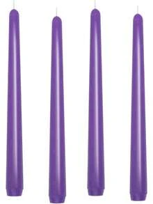 10 Inch Green Gradient Taper Candles,Set Of 4 Tapered Candle, Tall Candlesticks,Conical Stick Candles,Smokeless,Home Dinner, Party, Wedding, Halloween, (Green Series, 10inch) - 紫色 - 查看 3