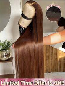 200% Density 5*5 13*4 Straight Lace Front Wigs #4 Chocolate Brown Color - Wear And Go Pre-Plucked Pre Bleached Brazilian Virgin No Skills Needed Lace Frontal Wigs Glueless With Realistic Hairline - Pre Cutting Pre Pulling Pre Ironing HD Transparent Real Hair Straight Middle Part Wigs Frontal Glueless Weaves Wigs For Women - Blended Frontal Human Hair Wigs Glueless Weaves Wigs For Women Daily Use Easy-To-Wear - Brown - View 2