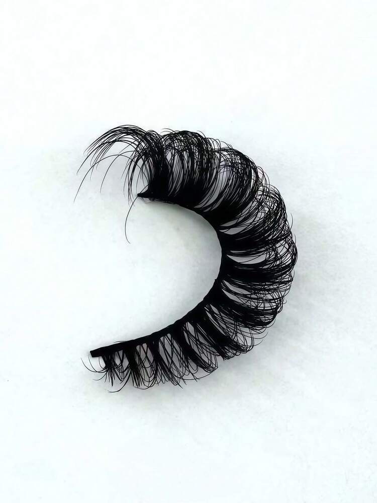 7 Pairs/Pack DD Curl Russian False Eyelashes, Thick Curly & Fluffy, Create Cat Eye Makeup Effect, Delicate 8D Dense False Eyelashes, Enhance Eye Contour, Elongate & Thicken Lash Line, Create Exquisite Makeup. - Black - View 2
