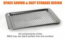 Grilling Prep And Serve Trays Set Of 2 Stackable Stainless Steel BBQ Trays Marinating Tray Food Serving Platter For Cooked And Raw Meat BBQ Prep Tub Dishwasher Variant 2 - 燒烤用具套裝(2件裝) - 查看 6