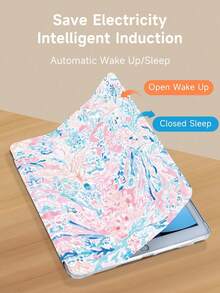 Fresh Pink Blue Watercolor Tablet Case, Compatible With IPad 9.7/10.2/10.5/10.9/12.9/Pro 11, 10th Generation, Compatible With Samsung Galaxy Tab S6 Lite 10.4-Inch, Compatible With Kindle Paperwhite 12th Gen 2024, 2022 Kindle (11th Generation), Soft And Drop Resistant, Intelligent Standing/Automatic Wake-Up/Sleep - Nhiều màu - Xem 4