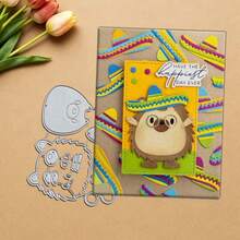 创意刺猬金属切割模具，DIY剪贴簿相册和压花模板，贺卡制作工具，卡片纸切割工艺品，礼品卡制作模板模切。 - 銀色 - 查看 3