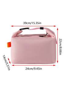 1pc Large Capacity Insulated Lunch Bag, Can Hold Rice, Thick Aluminum Foil Lining, Handheld, Portable Office Lunch Box