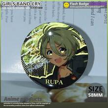 反光“GIRLS BAND CRY”动漫乐队徽章，动漫周边，动漫迷礼物，生日礼物，完美礼物 - 彩色 - 查看 6