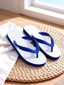 Klassiska gummiflip-flops för män, slitstarka, halkfria, fritids- och strandkläder - Blå - Visa 7