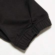 Puma 男士轻便休闲针织外套，翻领纽扣设计，多功能户外防风外套，春秋季 - 黑色 - 查看 5