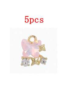 5pcs Dreamy Butterfly & Star Shaped Alloy Pendant Charms, DIY Jewelry Making Supplies For Women - Multicolor - View 8