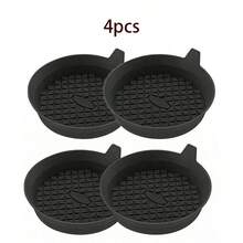 Black/Pink Car Cup Holder Mat, 3D Grid Textured Surface, Increased Friction With Cup Bottom, Firmly Holds Cup During Driving, Prevents Spilling - New Checkered Bowl-shaped Coasters - View 15