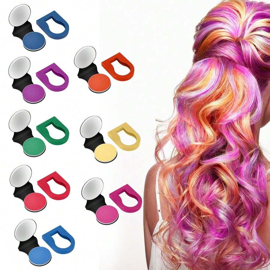 8 Color Hair Chalk For Girls, Temporary Hair Dye For Girls Kids Adults, Washable Hair Color Teen Girl Gift Hair Stuff Accessories Makeup Kit Birthday Cosplay Festivals Party Halloween Christmas Gifts. - Nhiều màu - Xem 1