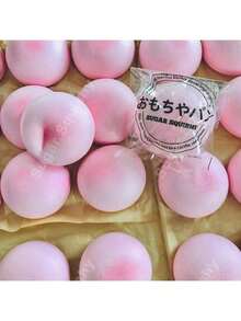 新款日本桃子慢回弹捏捏乐玩具，超可爱柔软粘稠小面包慢回弹捏捏乐减压玩具 - 彩色 - 查看 4