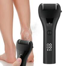Hailicare Electric Foot Callus Remover 3 Speeds USB Rechargeable IPX4 Waterproof With 3 Grinding Heads LED Display Pedicure Tool For Dead Skin - Black - View 1