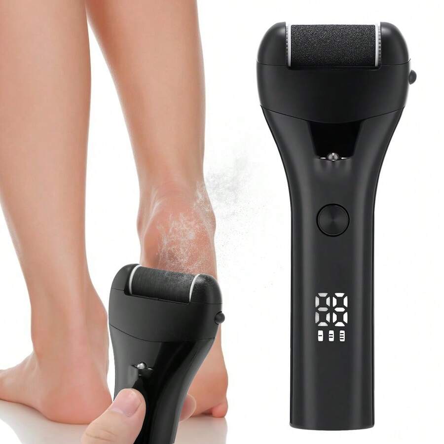 Hailicare Electric Foot Callus Remover 3 Speeds USB Rechargeable IPX4 Waterproof With 3 Grinding Heads LED Display Pedicure Tool For Dead Skin - Black - View 1