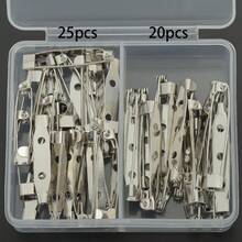 45pcs/Box DIY Brooch Making Kit, Includes 25pcs (30mm) Brooches And 20pcs (35mm) Brooches, Metal Brooch Pins With Safety Lock, Suitable For DIY Jewelry Making, Badges, Sewing And Crafting, Compatible With Beads, Buttons, Emblems - Brooch - View 10