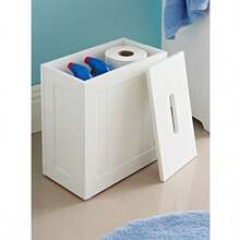 Maine White Bathroom Storage Unit Toilet Cleaning Tidy Box - White - View 7