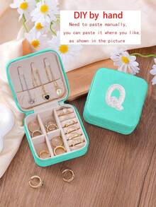 1pc Portable PU Leather Multi-Compartment Jewelry Storage Box, Jewelry Organizer Box With Zipper For Earrings Necklaces Rings, Suitable For Home Travel Packing, Gift Box, Travel Jewelry Box - Multicolor - View 56
