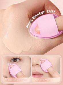 20/12/6/2pcs Mixed Color Miyou Finger Powder Puff, Dry And Wet Dual-Purpose Facial Concealer Makeup Sponge, Finger Cushion Makeup Powder Puff, Suitable For Facial Concealer, Beauty Tools, Makeup Products - Multicolor - View 3