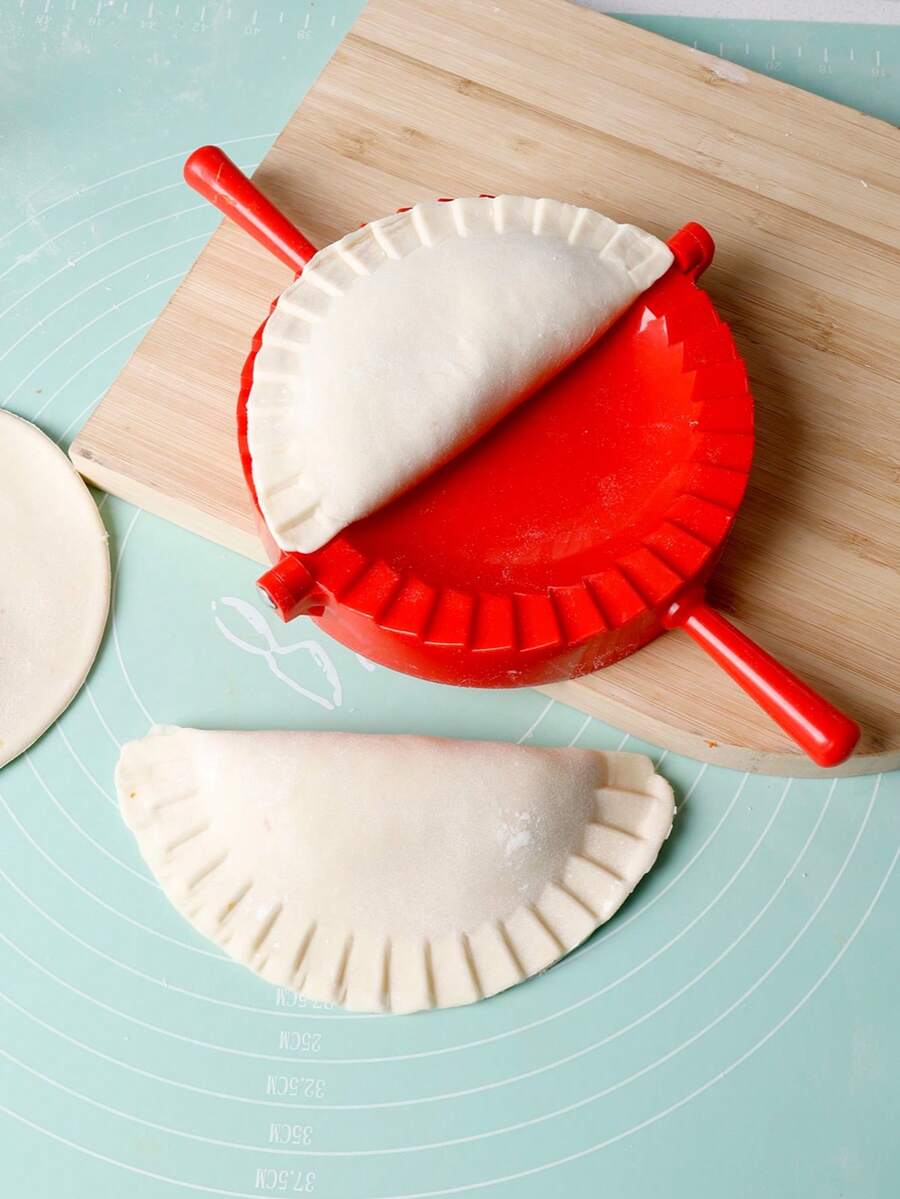 1pc Large Red Plastic Dumpling Mold, Pastry Pressure Mold, Suitable For Baking Tools - Multicolor - View 1