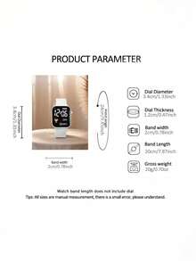 2pcs/Set, Fashionable, Minimalist And Elegant Unisex Cute Square Digital Watch Paired With Luxury Bracelet, Suitable For Parties, Gatherings, Traveling To Check Time, Also Great Gift For Occasions Like Back To School, Thanksgiving, Valentine's Day, New Year 2026 - Multicolor - View 8