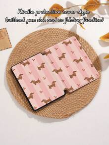 狗狗樱桃卡通图案平板电脑保护套，兼容 iPad 9.7/10.2/10.5/10.9/12.9/Pro 11（第十代）、iPad (A16) 11 英寸（第十一代，2025 年发布）、三星 Galaxy Tab S6 Lite 10.4 英寸、Kindle Paperwhite（第十二代，2024 年发布）、Kindle（第十一代，2022 年发布），柔软防震保护，智能支架/自动唤醒/睡眠功能 - 彩色 - 查看 10