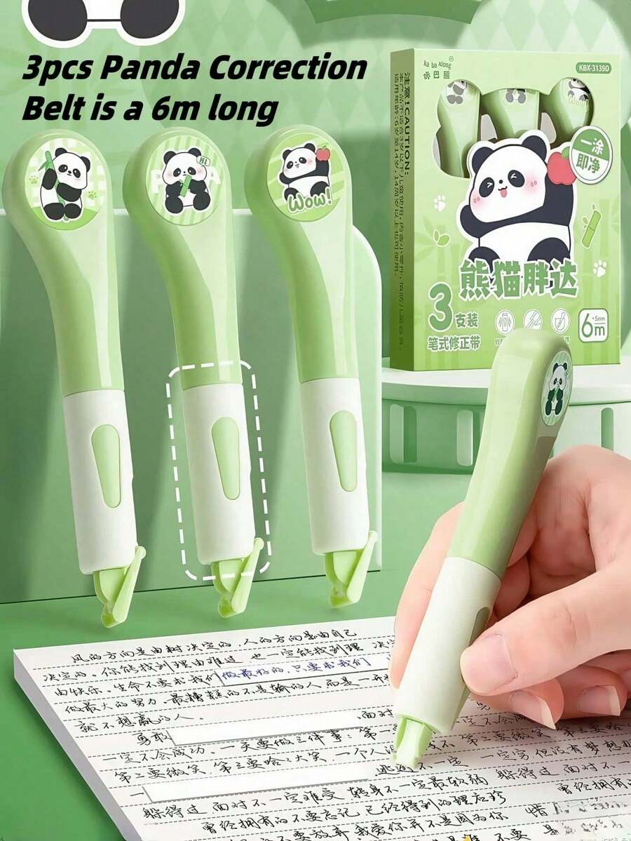 1 Rolle/3 Rollen/6 Rollen süße Wasserspitzmaus Korrekturband, Wasserspitzmaus/Astronaut/Panda/Regenbogen Pony Cartoon Charakter Luxus Hochkapazität Glatte Korrekturband, geeignet für Schreiben, zufällige Farbe gesendet, kompakt und tragbar, Korrekturband Länge wählbar, (1 Packung 3 Rollen) selbst aufzukleben, sauber und nahtlos, geeignet für Schule, Zeichnen, Studenten, Bürobedarf, Schulsachen, Schulanfang Saison. - Verschiedenfarbig - Übersicht 1