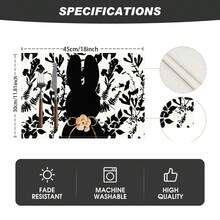 1/4/6 piezas, Manteles individuales con diseño de hojas y lazos para Pascua, Manteles de mesa de comedor para uso en exteriores, reuniones en el hogar, decoración de cocina y comedor - Multicolor - Ver 8