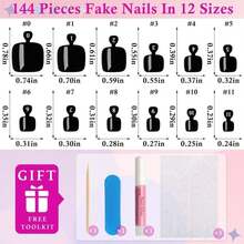 144pc Black Press On Toenails Women Toe Nail Press Ons, Black Toe Press On Nails Fake Toenails Square Fake Toes Nail Tips Glue On Toenail False Nail Feet Stick Acrylic Toes Nails Kit With Glue Tab - ColorA - View 3