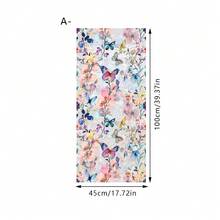 1片春季窗贴，静电吸附粉色花藤玻璃贴纸，隐私遮光膜，适用于厨房、浴室和家居装饰 - 彩色 - 查看 12