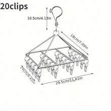 Pinzas de ropa de acero inoxidable y percha antigoteo, percha a prueba de viento, adecuada para calcetines, sujetadores, ropa interior, accesorios de lavandería, calcetines plegables, ropa interior, toallero, sujetadores, ropa interior, ropa de bebé. Estante de almacenamiento de ropa, tema navideño acogedor para el hogar - Multicolor - Ver 13