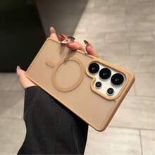 360° Full Protection Semi-Transparent Magnetic Phone Case, Compatible With Samsung S25 FE A17 A07 Wireless Charging, Also Fits A56 A36 A26 A16 S25 Ultra, Christmas Gift - Gold - View 4