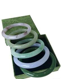 Elegant Style Jade Bangle - Exquisite Box Included - Choice Gifting Fine Jade Bangles - 藍色 - 查看 5