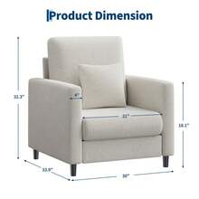 Conjunto De Sofá De 2 Plazas y Sillón Decorativo – Diseño Compacto y Cómodo – Tapizado De Poliuretano – Ideal para Espacios Pequeños, Salones o Dormitorios - Beis - Ver 2