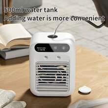 Quạt làm mát không khí bay hơi dung tích 500ml, hoạt động êm ái, sạc USB, 9 cánh quạt lưu lượng gió cao, dung lượng pin: 1800mAh. - Nhiều màu - Xem 7