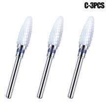 3pcs Ceramic Nail Polish Remover Drill Bits, Replacement Grinding Heads For Manicure & Pedicure - Multicolor - View 34