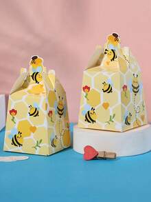 12pcs Creative Bee Gift Boxes Gifts Package Paper Box For Bee Birthday Party BabyShower Wedding Party Decor - Multicolor - View 2