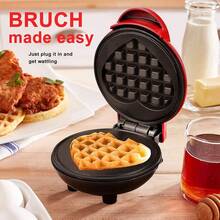Máquina de waffles "Amor", mini máquina de waffles de 5 pulgadas, portátil y eléctrica, pequeña máquina para sándwiches de waffles y desayuno - Tipo de Enchufe A USA (110-127V) - Ver 6