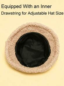 1 chiếc mũ tai bèo bằng len màu trơn cổ điển dành cho nữ, kiểu Hàn Quốc, mũ ấm áp che nắng đa năng dành cho học sinh, mùa đông. - Nhiều màu - Xem 5