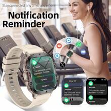Relógio inteligente com tela de alta definição, unissex, compatível com chamadas Bluetooth, monitoramento de frequência cardíaca, lembretes, controle de música, previsão do tempo, lanterna, pedômetro e calculadora. Ideal para esportes e uma ótima opção de presente. - Multicolorido - Ver 3